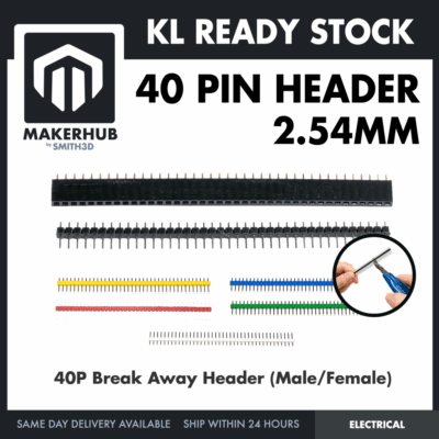 40P MALE HEADER (BLACK)