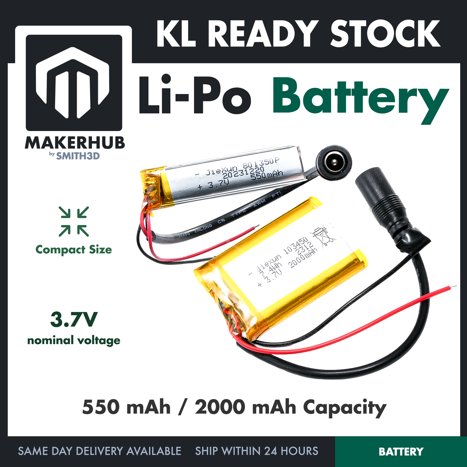 801350 LiPo Battery (550mAh)
