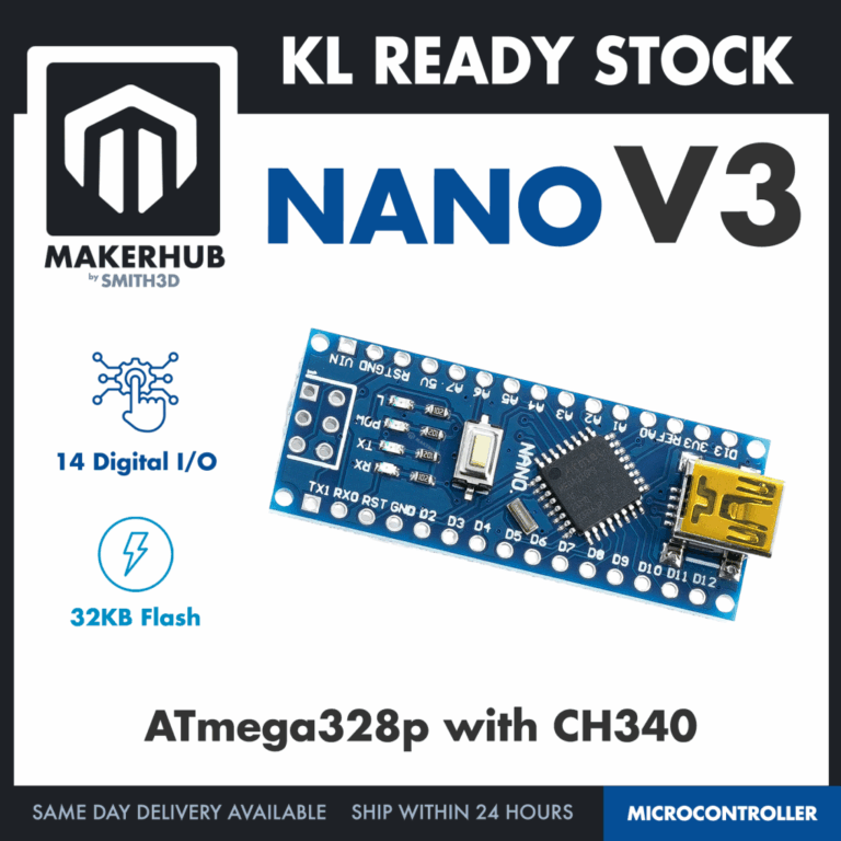 Arduino NANO Compatible NANO V3 – ATMEGA328P with C340G – Mini USB ...
