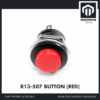 R13-507 Push Button Switch No-Locking Round Momentary Red Green Yellow Blue White Black - R13-507 BUTTON (RED)